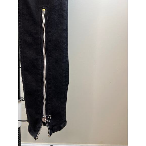 rag & bone Isabel Skinny Jeans High Rise Moto-Inspired Zippers in Black Size 27 - Picture 4 of 8